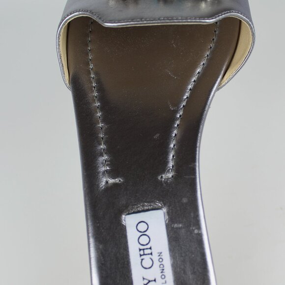 NEW JIMMY CHOO Embellished Metallic Slides - Flats for Resort, Events or Bridal - Picture 14 of 16